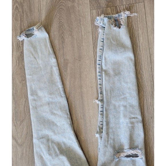 American Eagle Super Hi Rise Jegging Jeans Super Destroy Ripped Size 4 Short - Picture 6 of 12